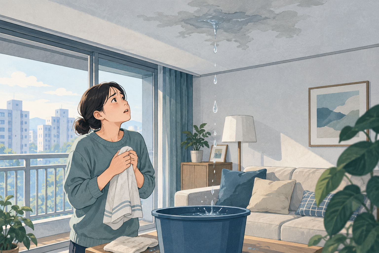 아파트누수원인 7가지와 누수탐지부터 비용까지 관련 설명용 삽화