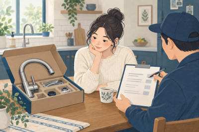 수전교체 견적 비교, 직접 구매와 업체 준비의 항목 차이 관련 설명용 삽화