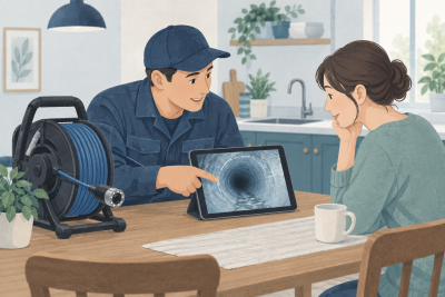 배관내시경 점검, 영상에서 무엇을 확인했는지 설명받는 방법 주제를 설명하는 삽화